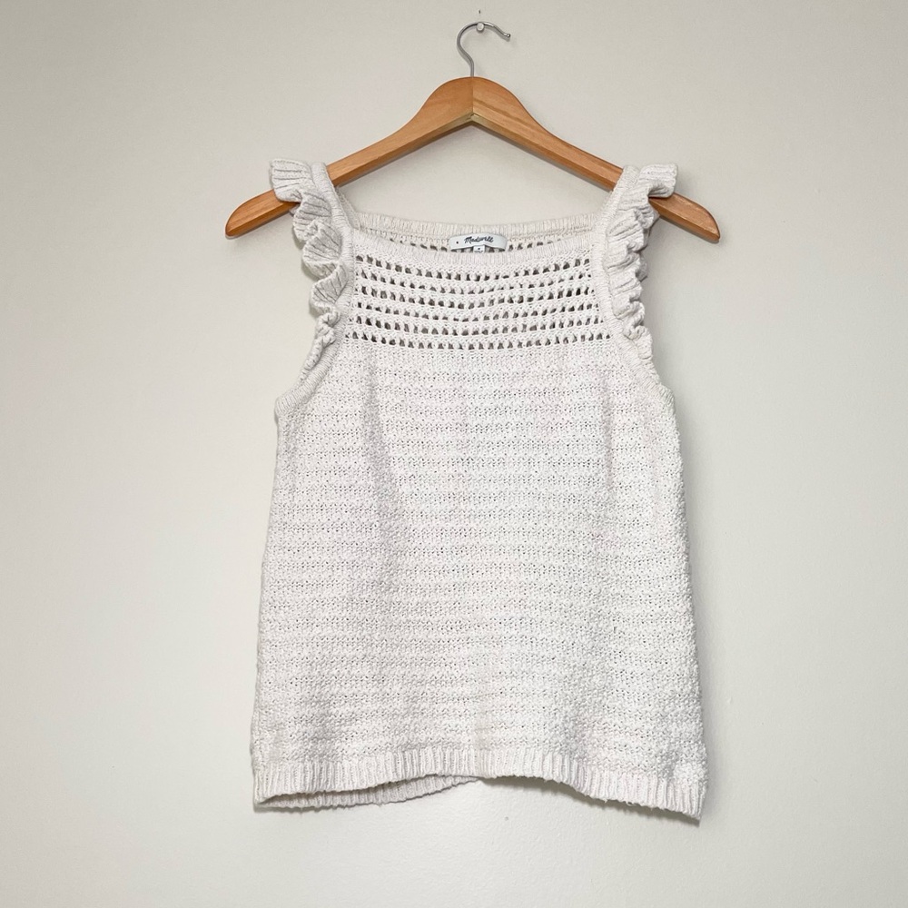 Madewell Ruffled Crochet Sweater Tank